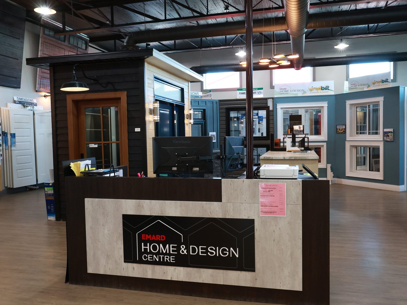The Emard Home & Design Centre service counter in the Cornwall window and door showroom